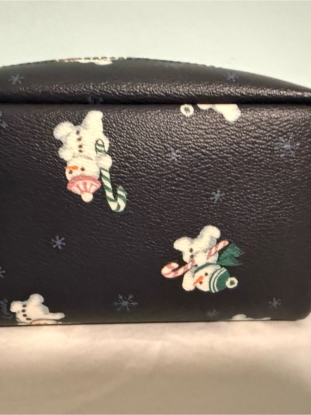 Coach Black Snowman Print Cosmetic Pouch! Absolutely adorable NWT ⛄️ - Picture 7 of 9